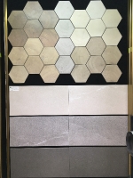 A24-上:西班牙六角磚 。下 :義大利磁磚 /白、灰、黑/30*60cm